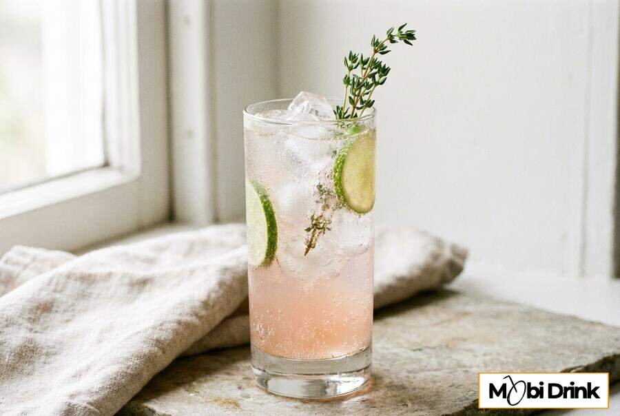 Orzeźwiający drink Żubrówka Rose Tonic z limonką